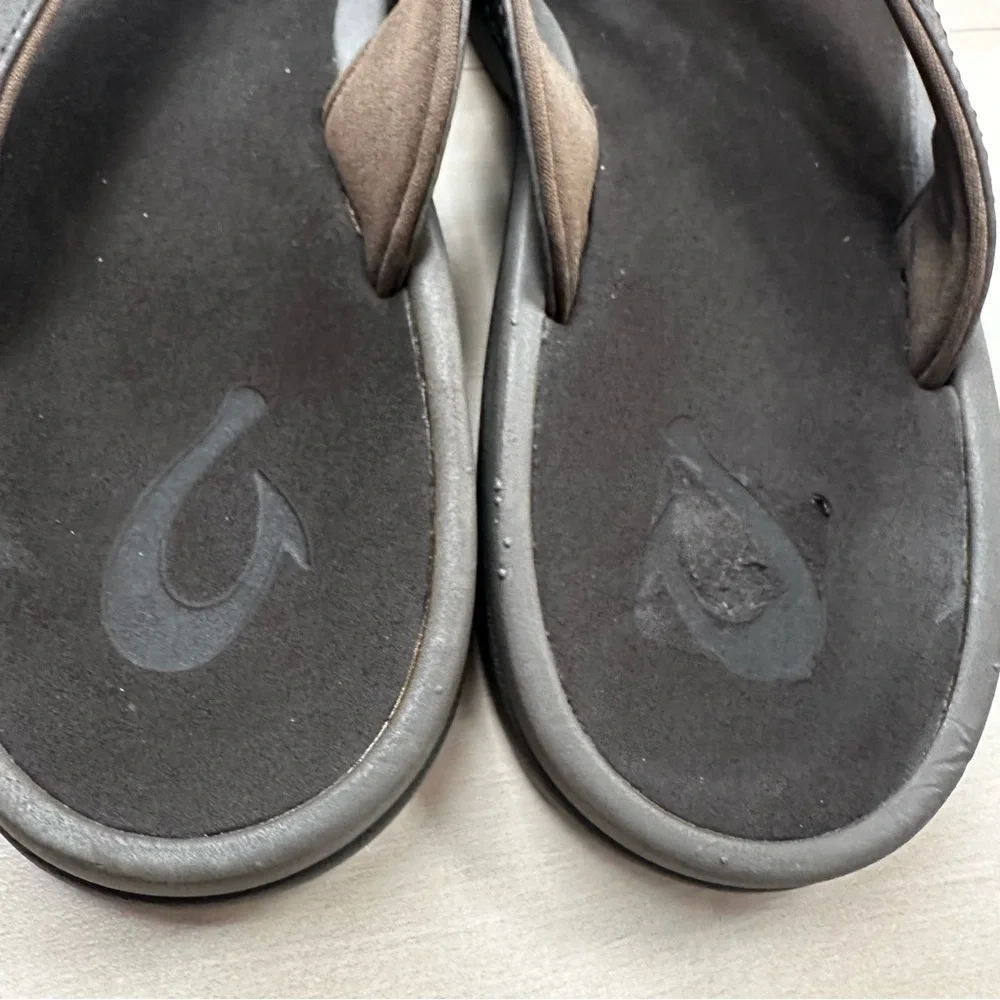 OluKai Brown Ohana Flip Flops - Picture 4 of 8